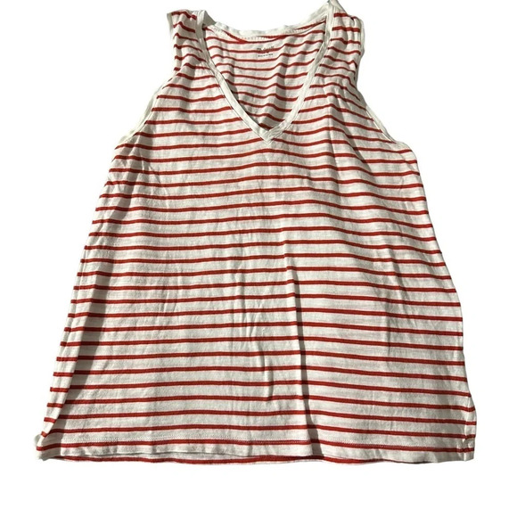 Madewell women's medium white and red striped tank top - Picture 1 of 3